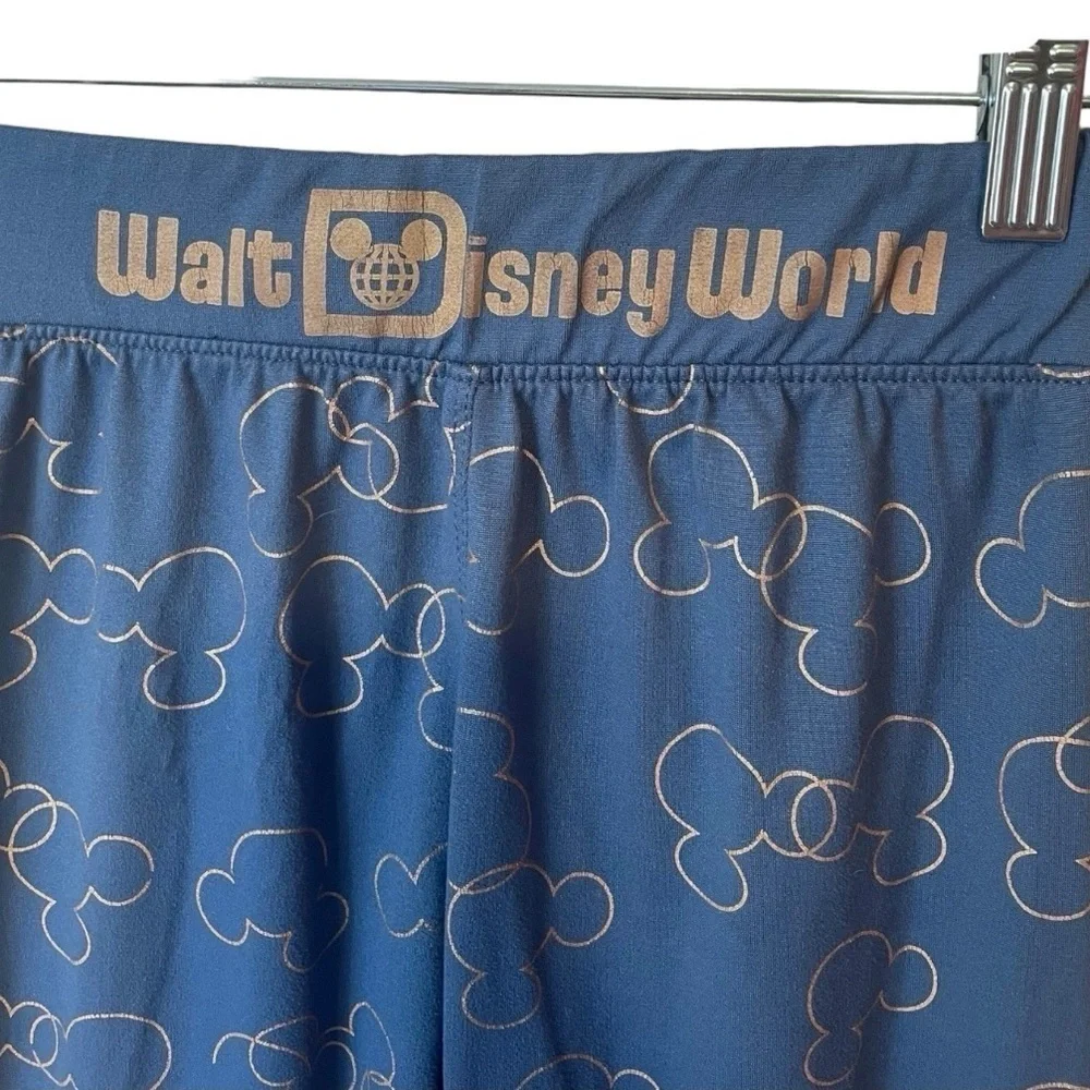 Disney Parks Girls Leggings 50th Anniversary Mickey Mouse Size Large Blue Gold